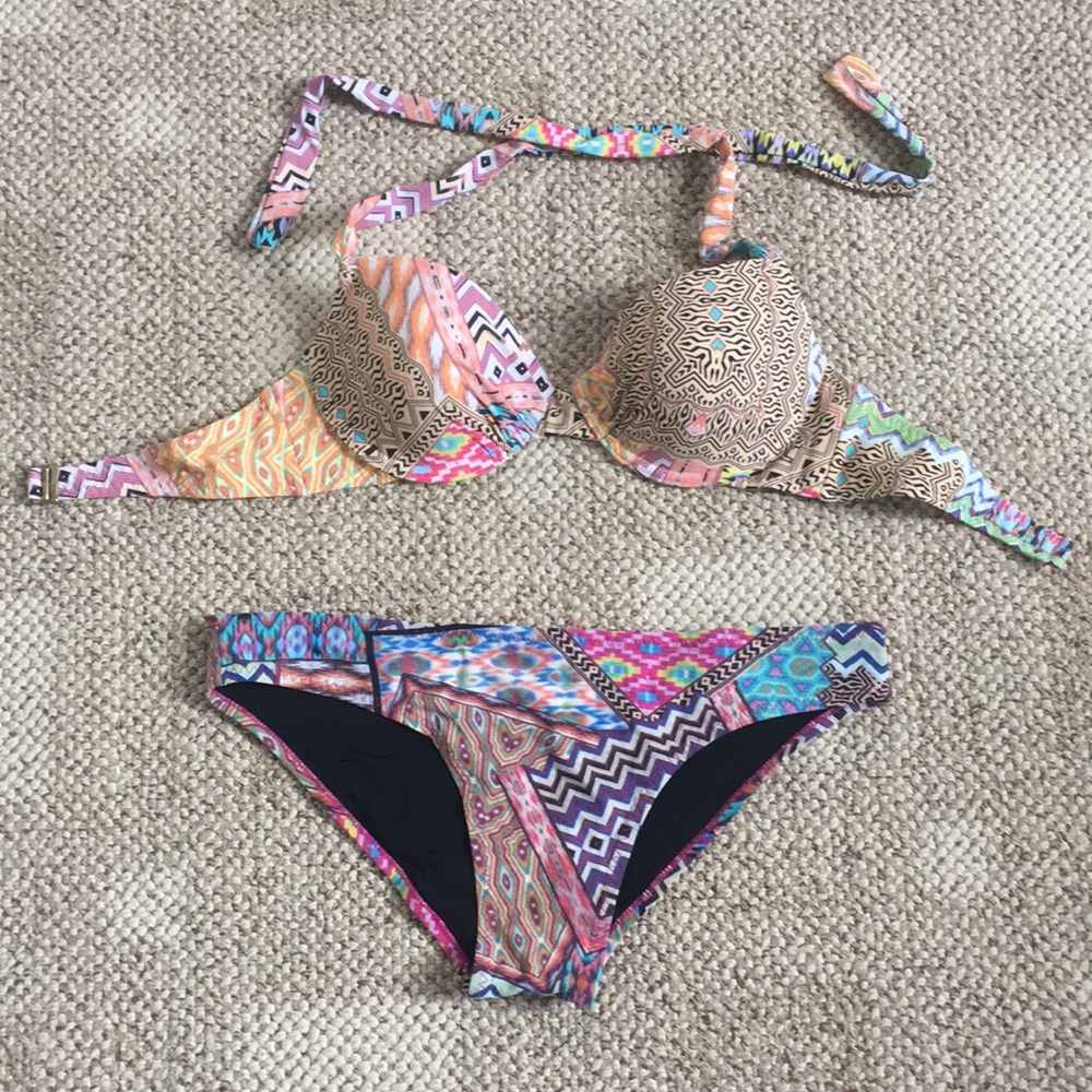 Red Carter tribal print bikini